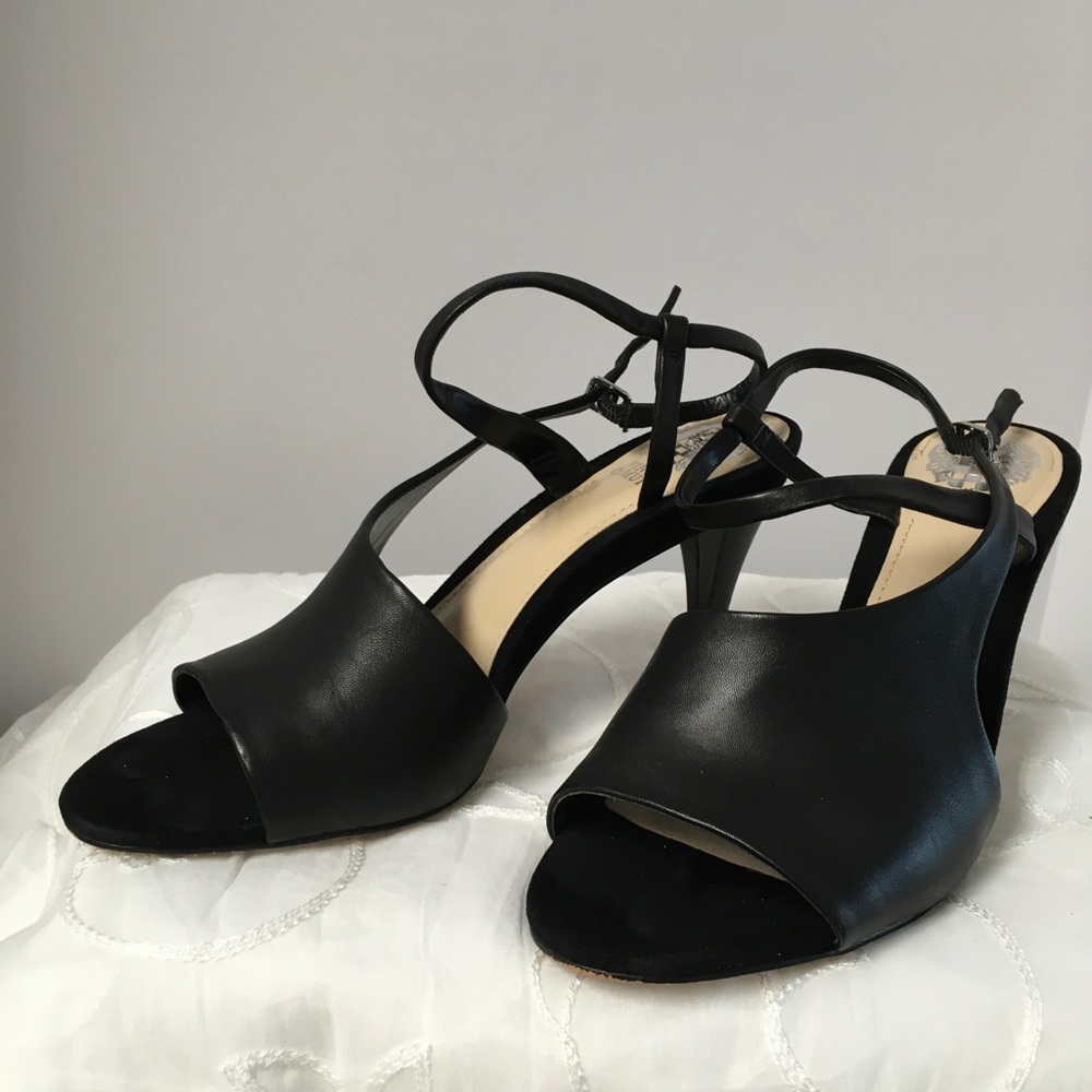 Vince Camuto Women's Black Open-Toe Slingback Heels